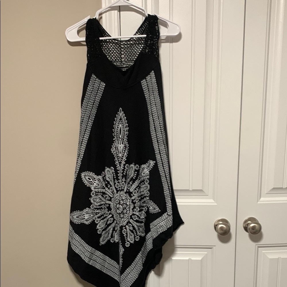 Black and White Embroidered Dress